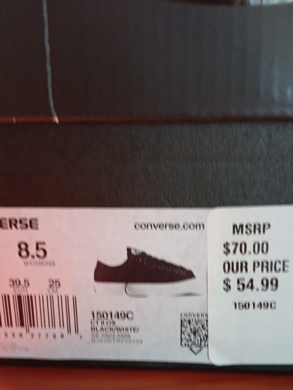 Converse Black and White Low-Top Canvas Sneakers - Picture 5 of 5